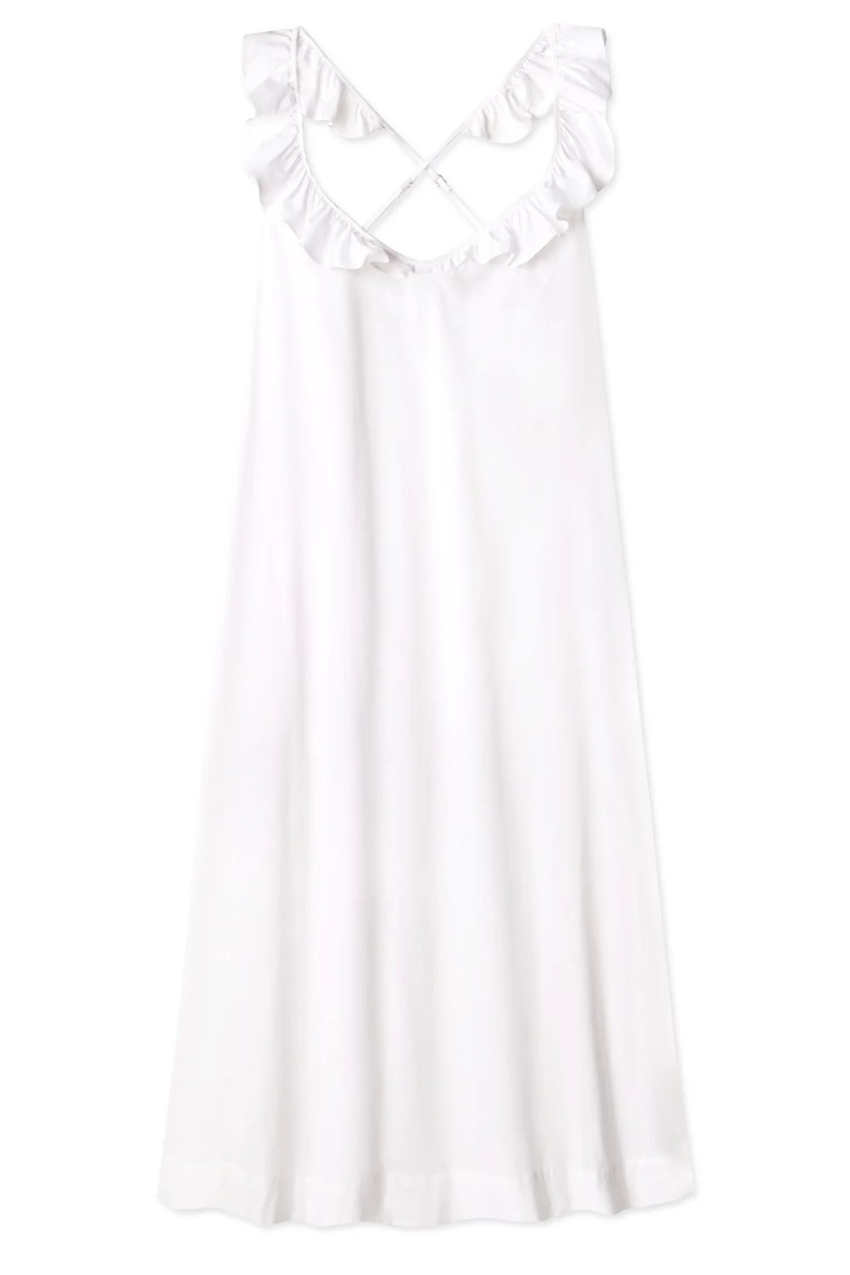 Poplin Amelia Nightgown in White | Lake Pajamas