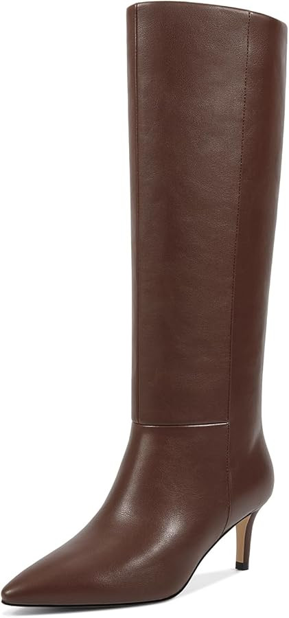 wetkiss Knee High Boots for Women, with Kitten Heel and Pointed Toe Design, Classic and Sexy | Amazon (US)