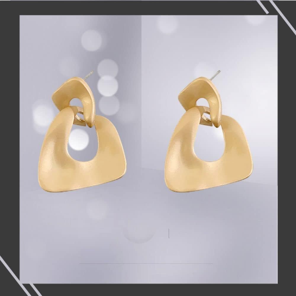 Metal Design Earrings，Irregular Metal Earrings for Women Girls Fashion Gold Plated Female Dangl... | Amazon (US)