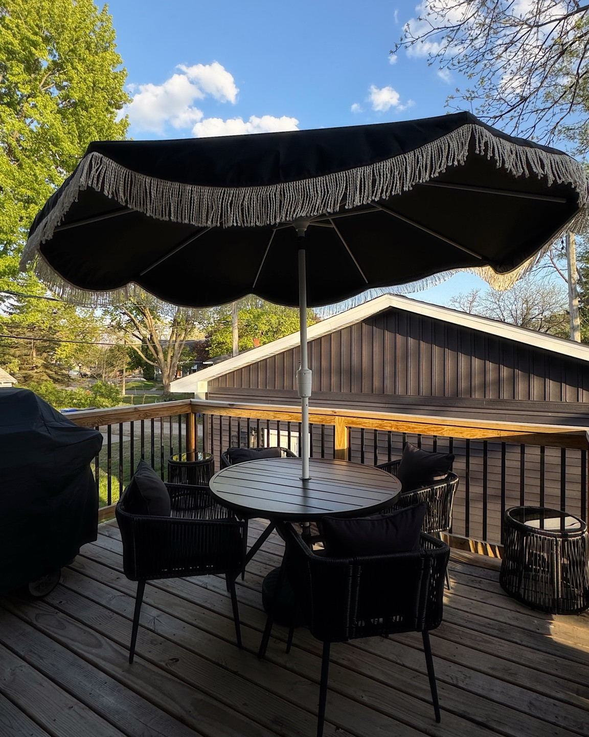 Outdoor Deck/Patio Furniture in black 🖤 

#outdoorfurniture #furniture #homedecor #patio #deck #umbrella

#LTKHome