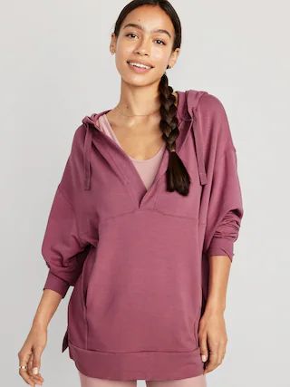 Oversized Live-In French-Terry Tunic Hoodie for Women | Old Navy (US)