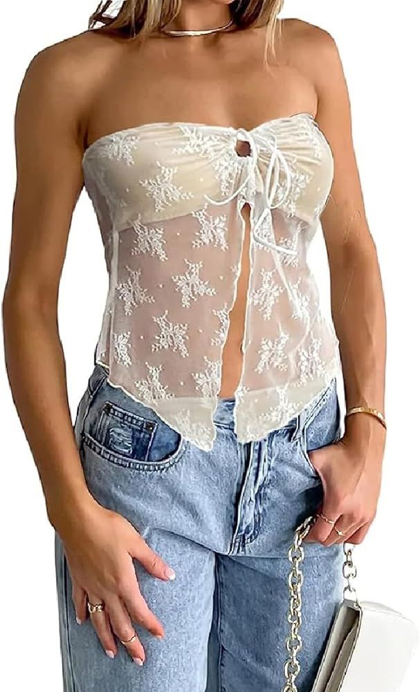 Women's Tank Top Spaghetti Strap Camisoles Sleeveless Square Neck Cami Tops Lace Crop Tank Top Su... | Amazon (US)