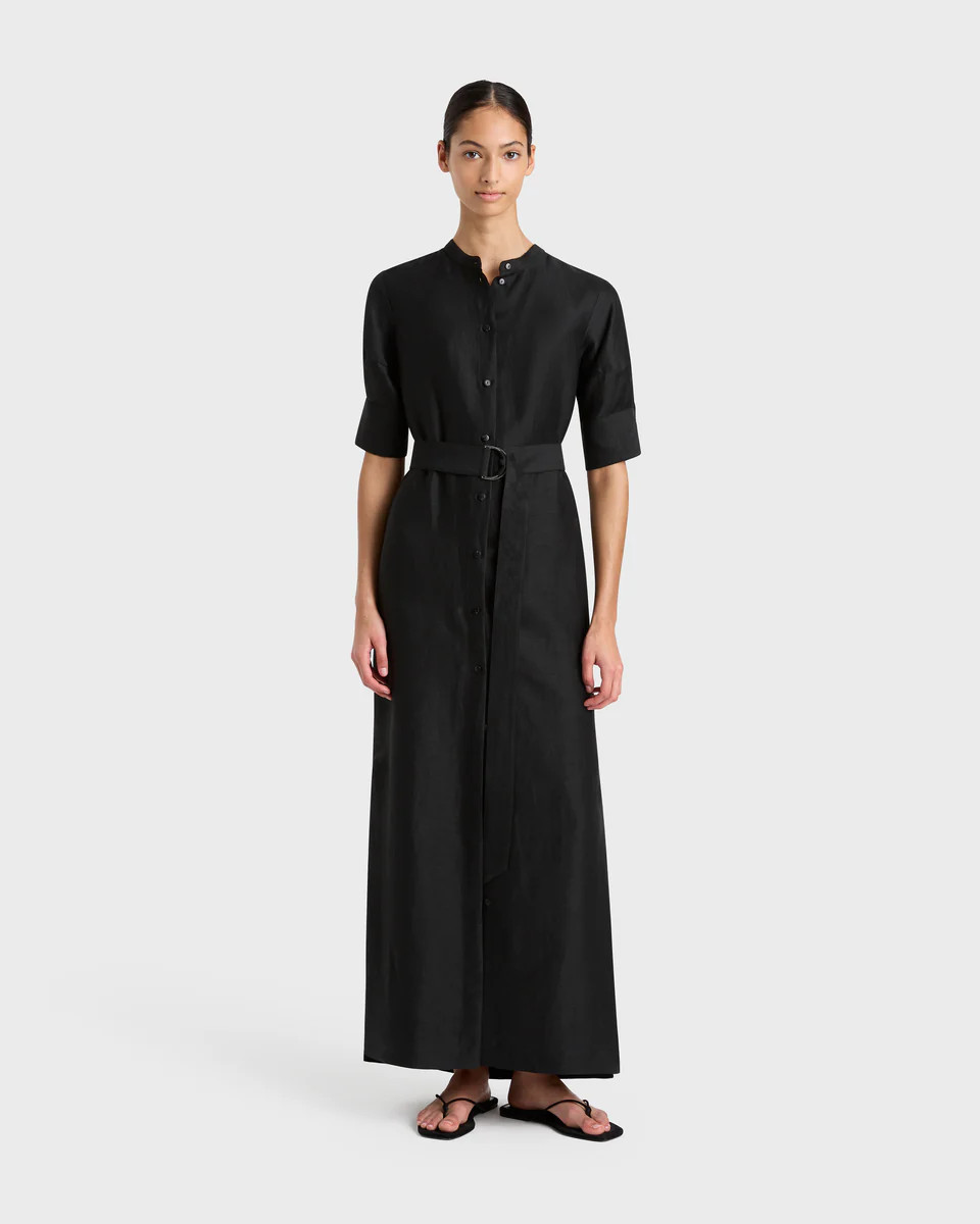 BONDI BORN® | Bormio Shirtdress in Black | Luxury Resortwear | BONDI BORN