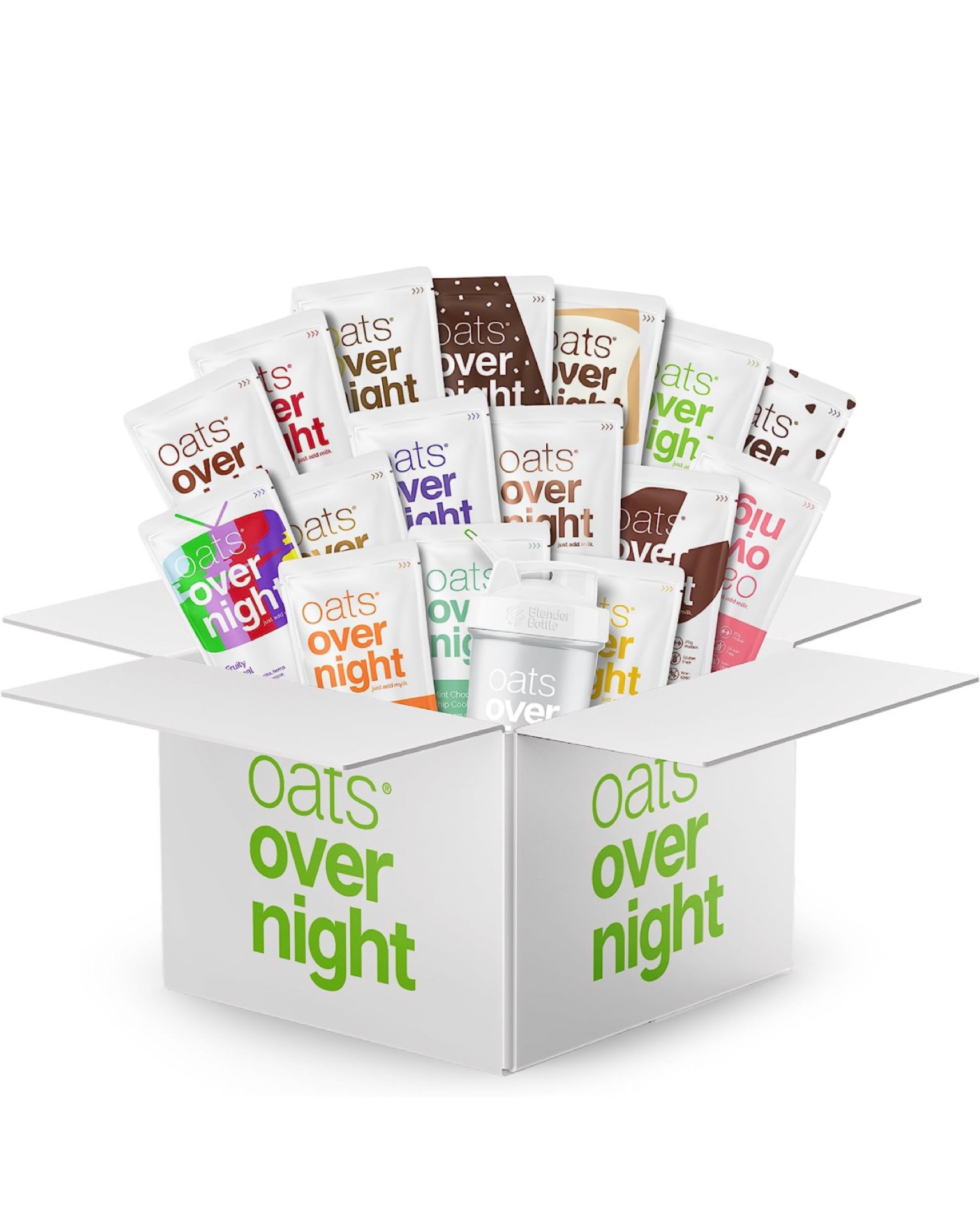 Oats Overnight - Ultimate Variety Pack High Protein, High Fiber Breakfast Shake - Gluten Free, Non GMO Oatmeal Chocolate Chip Cookie Dough, Banana Bread & More (16 Pack + BlenderBottle)

#LTKFitness #LTKkids #LTKBacktoSchool