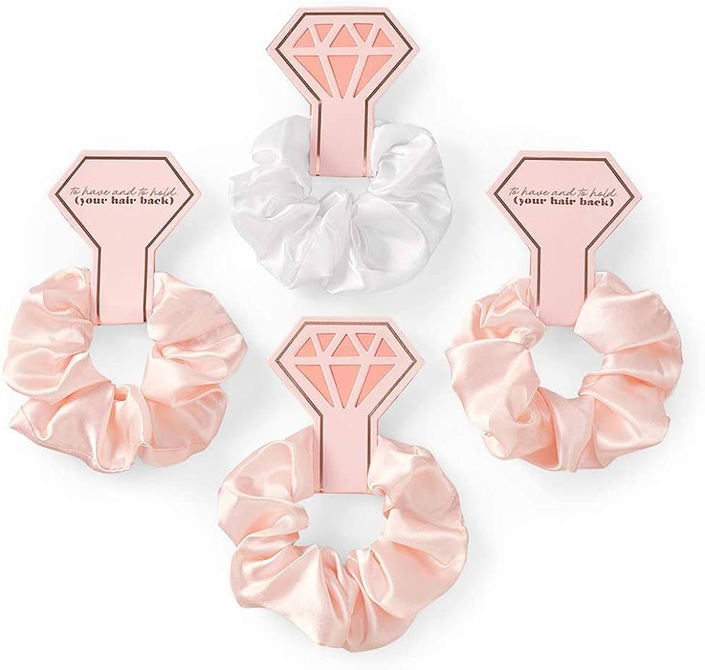 xo, Fetti Bachelorette Party Hair Tie - 8 Silk Scrunchies | Bridesmaid Proposal Box, Rose Gold Br... | Amazon (US)