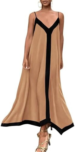 PRETTYGARDEN Womens Maxi Dress 2026 Summer Sundress V Neck Spaghetti Strap Flowy Elegant Party Dr... | Amazon (US)