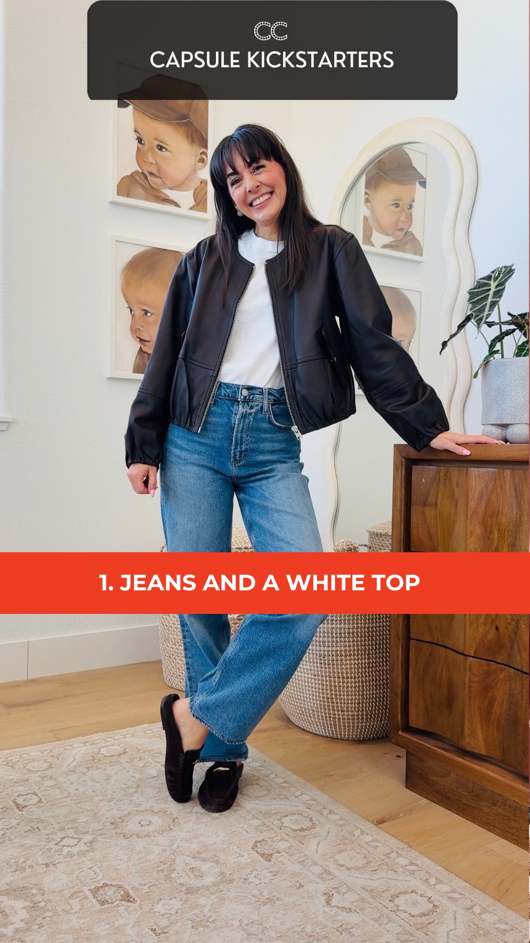 Getting dressed doesn't have to be complicated — that's exactly why I built Capsule Wardrobe Kickstarters: 2 pieces, 1 outfit, an entire wardrobe's worth of outfit options.
1:4 Fall Kickstarters ➡️ jeans + white top 
Follow along to watch the full series unfold on Instagram 🤍