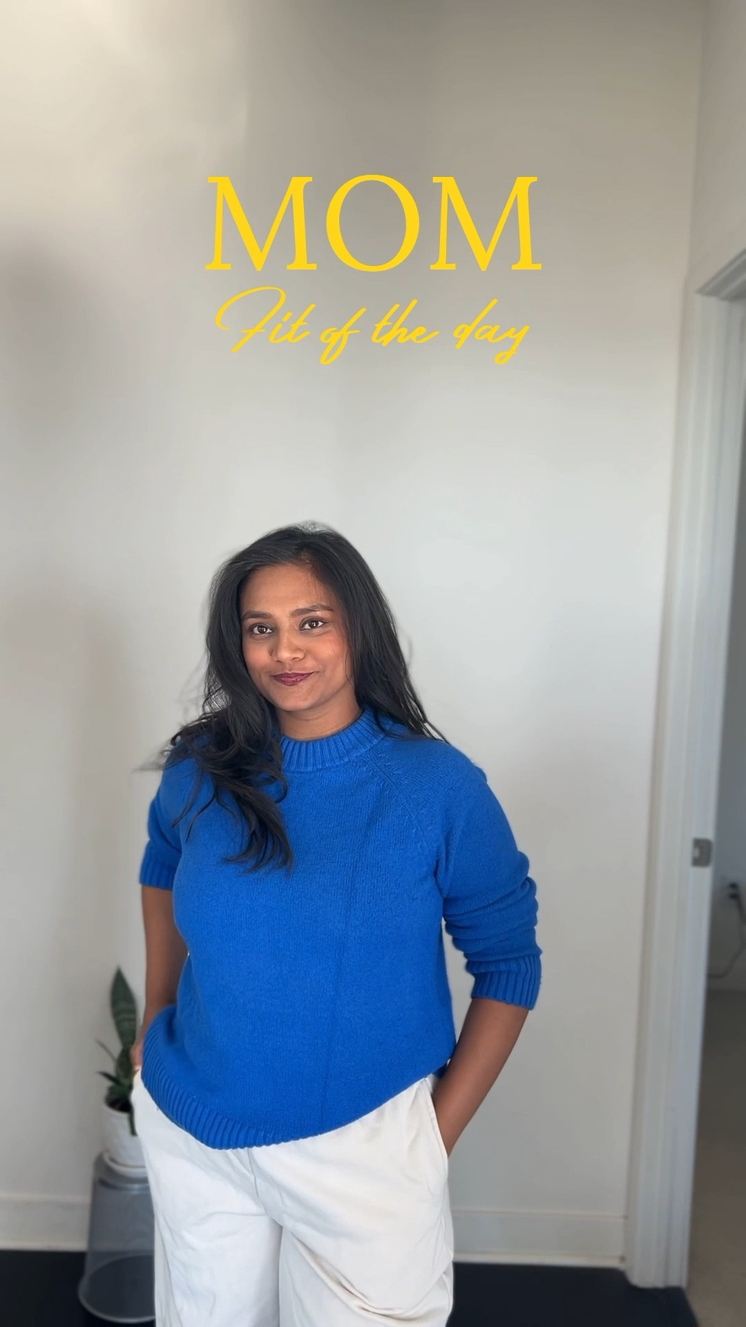 New mom outfit Check for fall. This blue sweater from gap is the perfect addition of color to my fit and the comfortable pants from H&M making my entire fit comfy and stylish. 

#LTKstyletip #LTKcanada #LTKfall