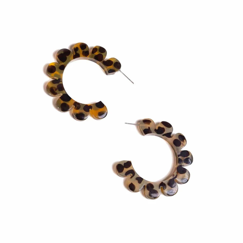 Tortoise Flower Outline Hoops | Sunshine Tienda