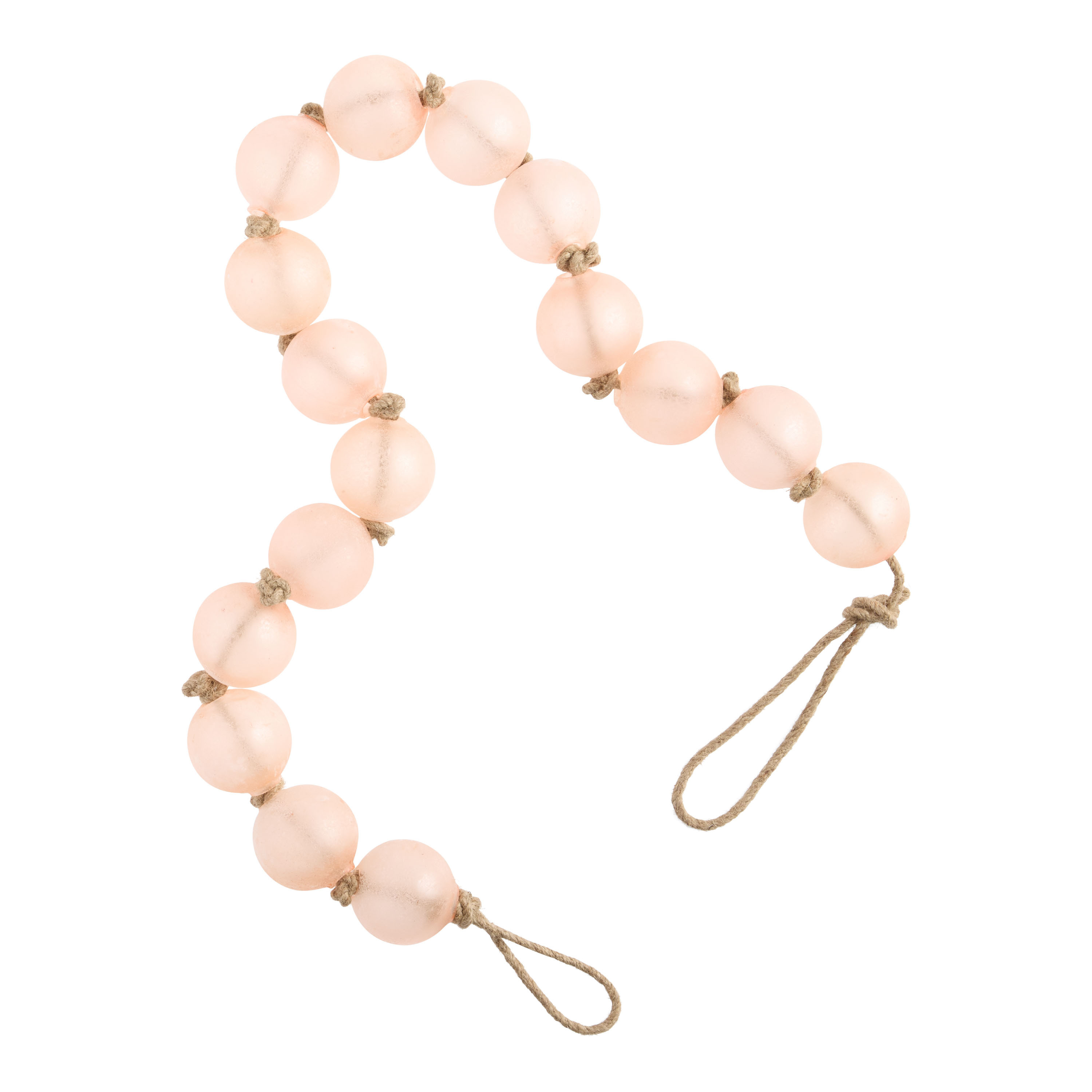 Large Blush Frosted Glass Bead Garland Decor | World Market