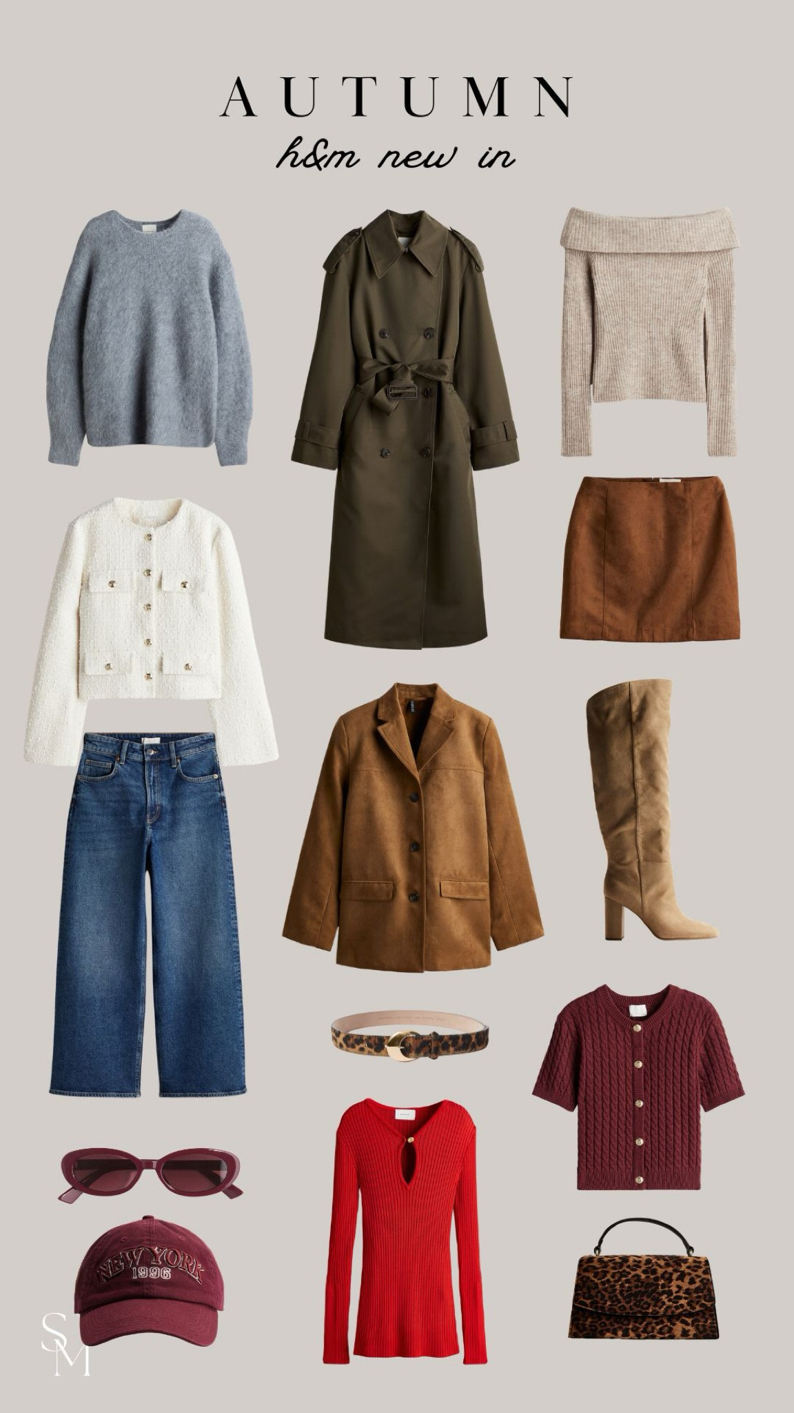 H&M Autumn / Fall New In - giving cosy vibes, lots of cherry red popping up, with dark grey knit and tan suede being on trend too! A pop of my favourite leopard too

#LTKautumn