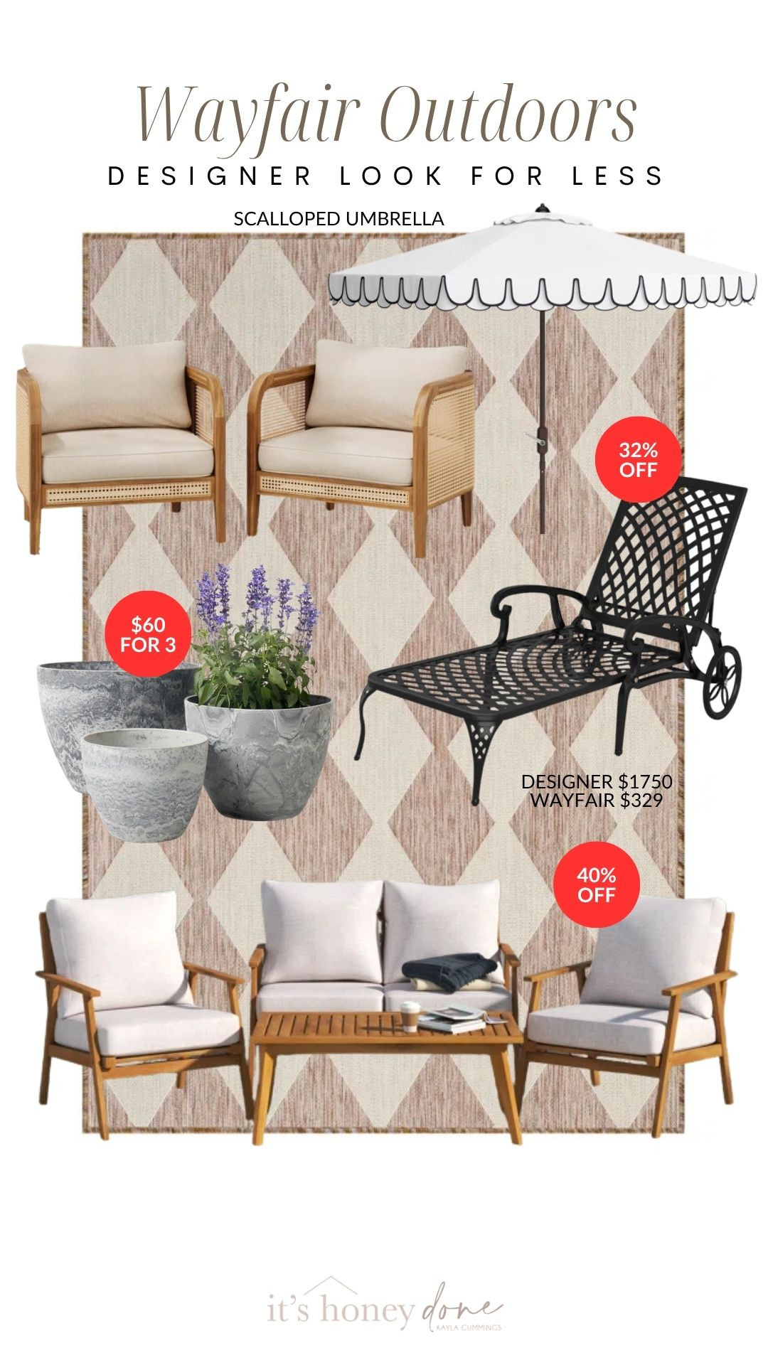 @Wayfair is having a huge sale right now and they have so many great elevated designer inspired items to spruce up your outdoor space. I have my eyes on the front gate lawn chair dupe!