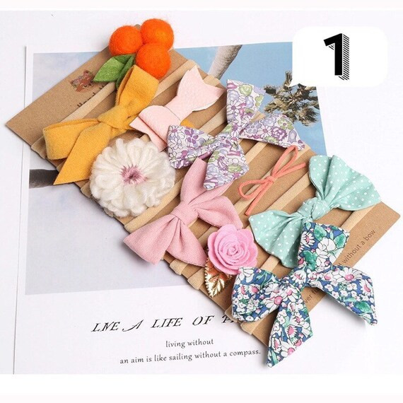 10PC PACK Baby Girl Nylon Headband Bows and Floral | Etsy | Etsy (US)
