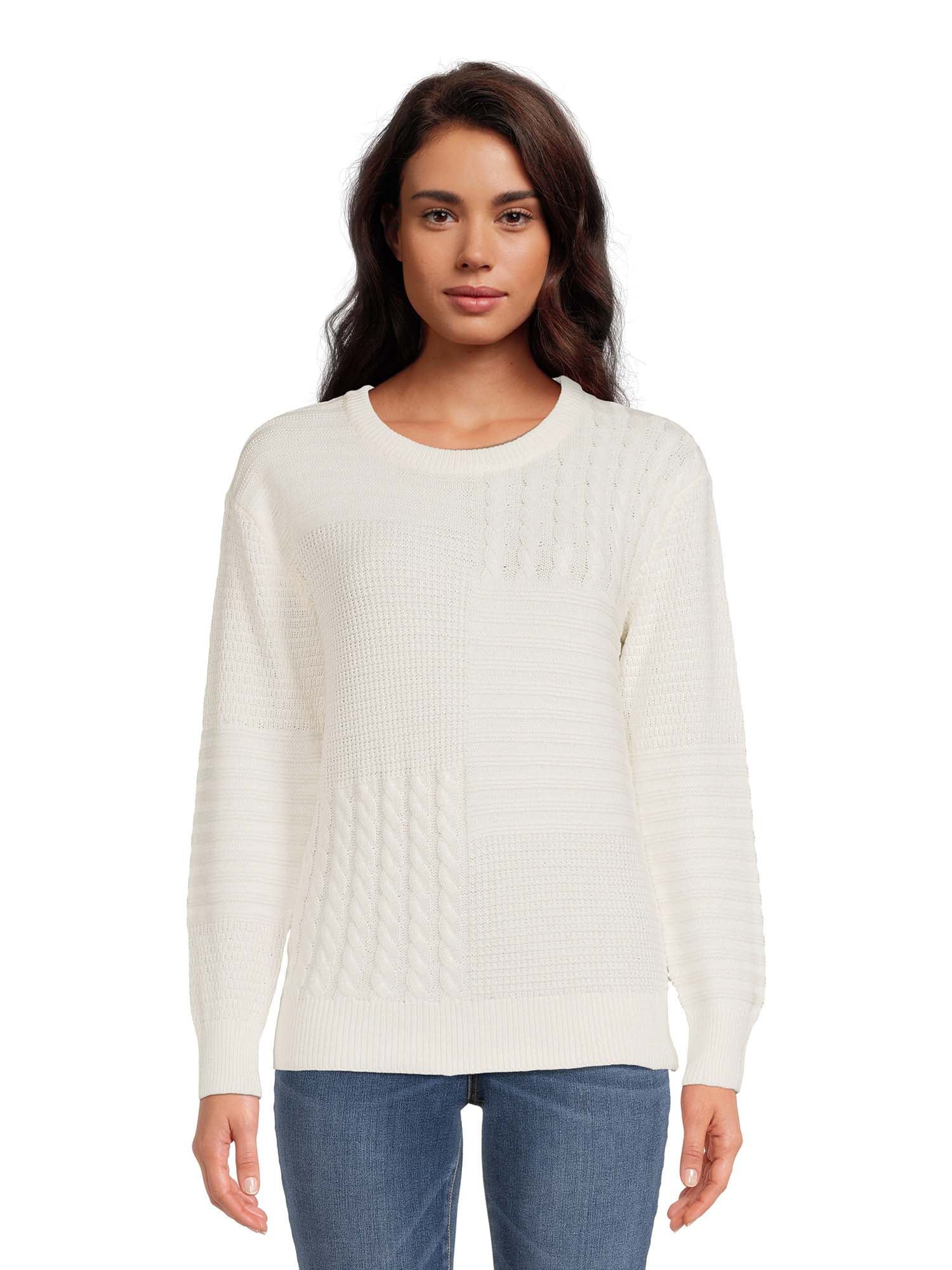 Time And Tru Women's Patchwork Sweater, Midweight, Sizes XS-XXXL | Walmart (US)