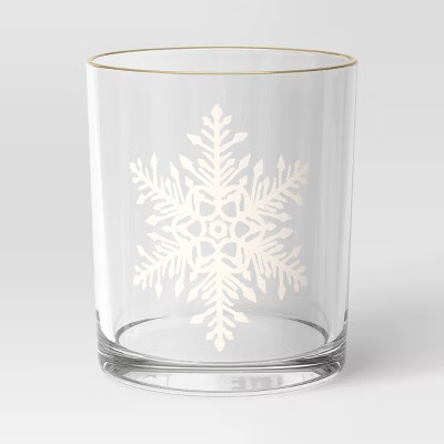 13.8 fl oz Snowflake Glass Tumbler White - Threshold™ | Target