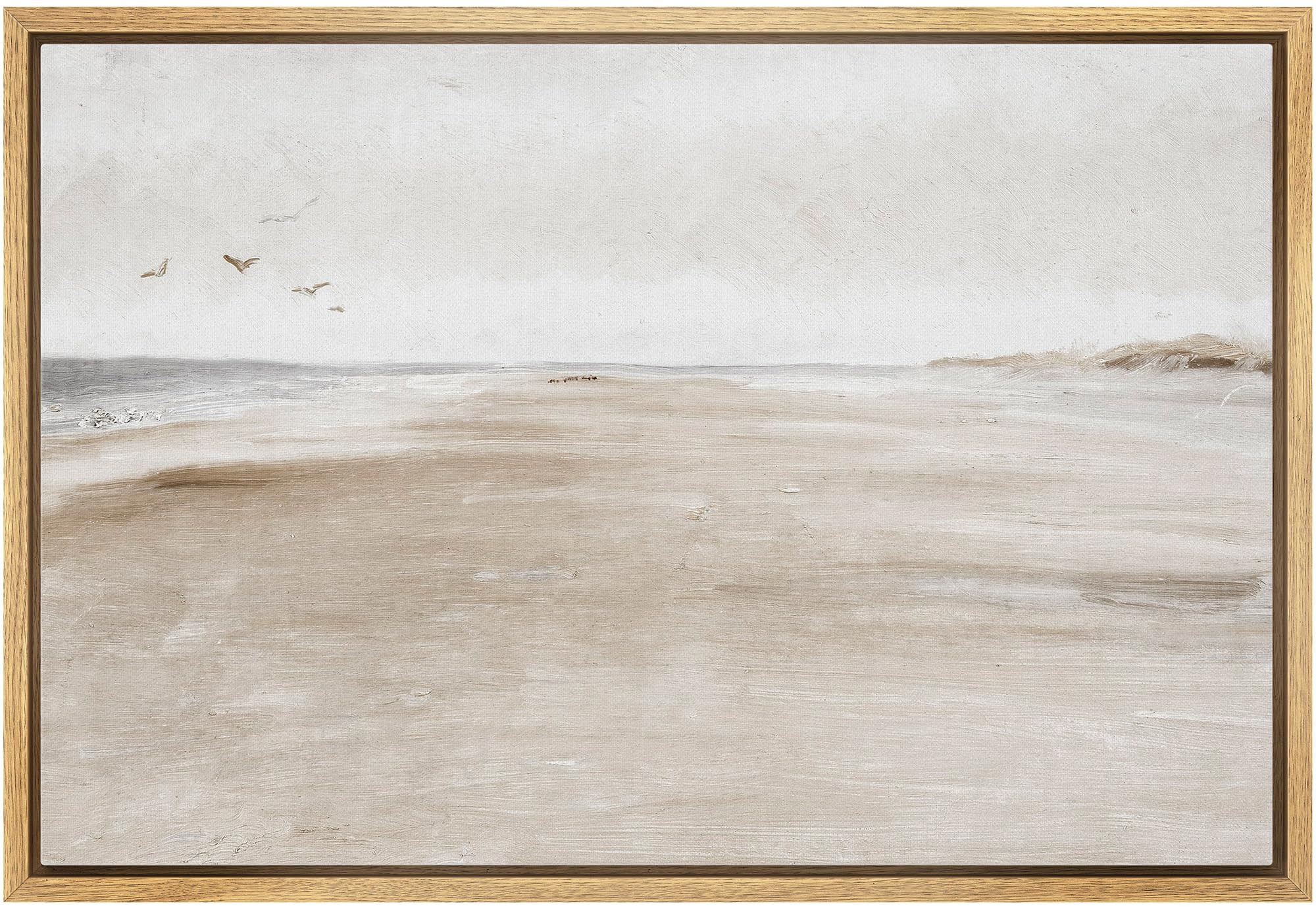 wall26 Framed Canvas Print Wall Art Sandy Beach Coastal Landscape Nature Wilderness Illustrations... | Amazon (US)