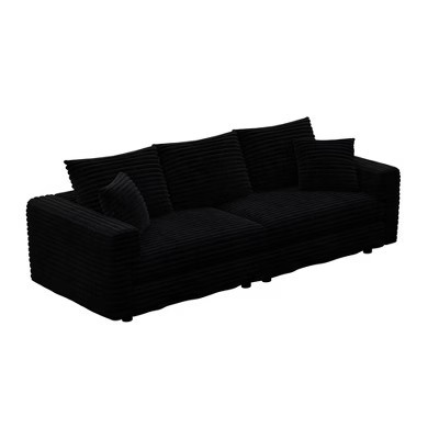 FurnitureR Modular Sectional Sofa with Chaise Lounge, Deep Seat Upholstered Couch, Convertible L-Shaped Sofa for Living Room, Apartment or Home,Black | Target