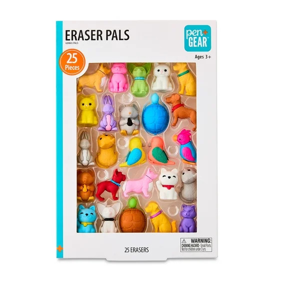 Pen+Gear Eraser Pals, Pets, 25 Count | Walmart (US)