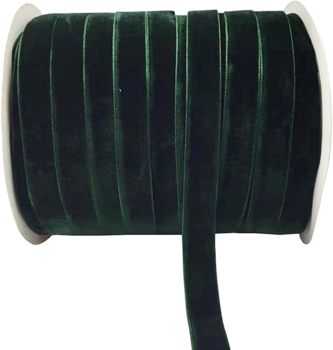 10 Yards Velvet Ribbon Spool (Dark Green, 5/8") | Amazon (US)