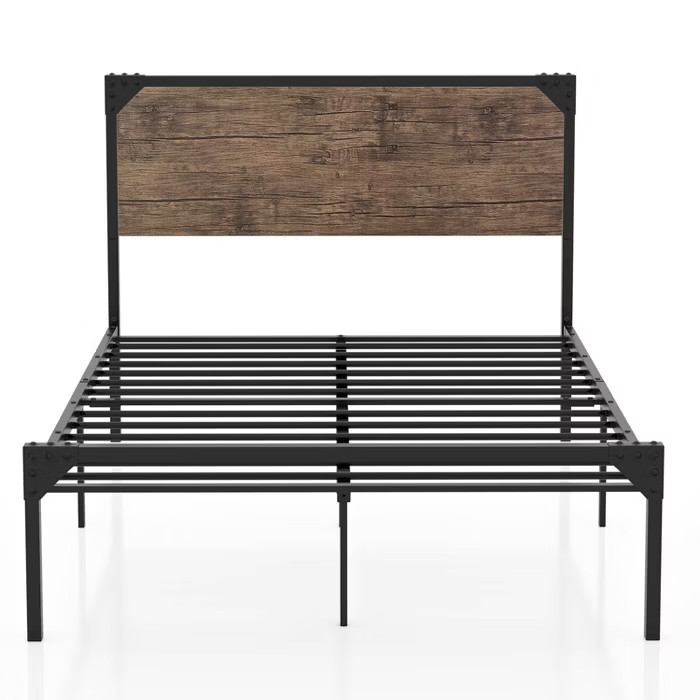 Margrit Two-Tone Design Platform Bed Dark Brown - miBasics | Target