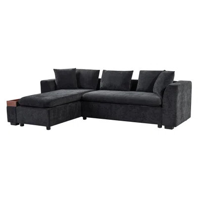 Sectional Sofa 93.7" L-Shaped Sofa Upholstered Sofa Couch With Wooden Storage Compartment For Living Room | Wayfair North America