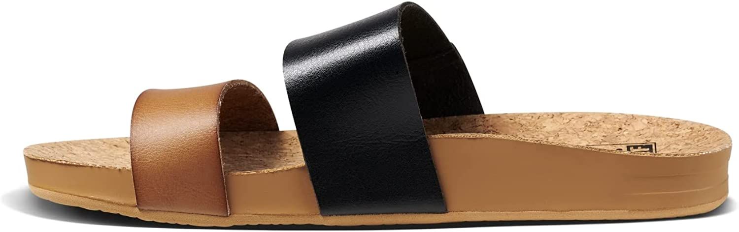 Reef Womens Sandals Vista | Vegan Leather Slides for Women With Cushion Bounce Footbed | Amazon (US)