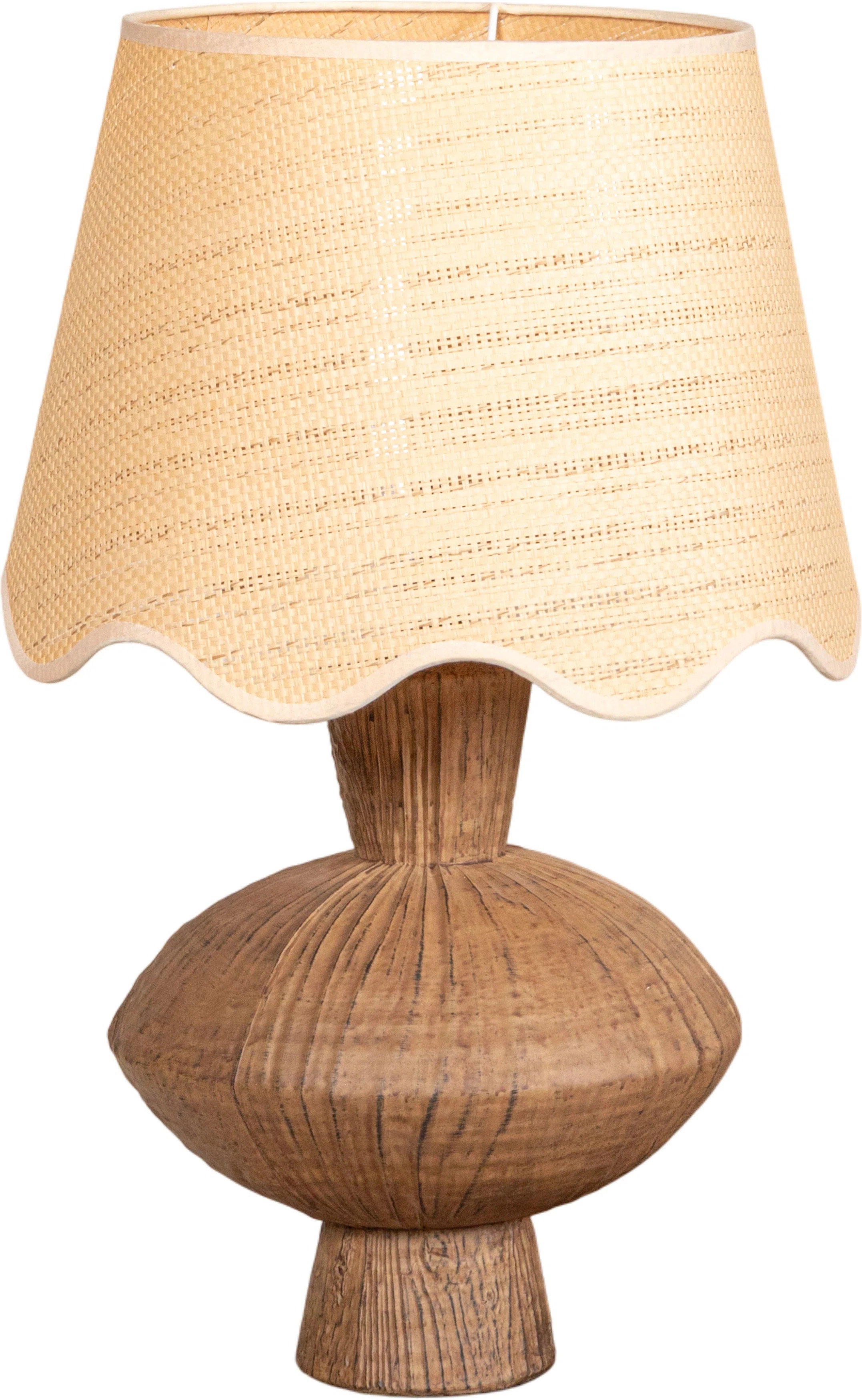 Resin Lamp with Scalloped Edge Shade | Wayfair North America