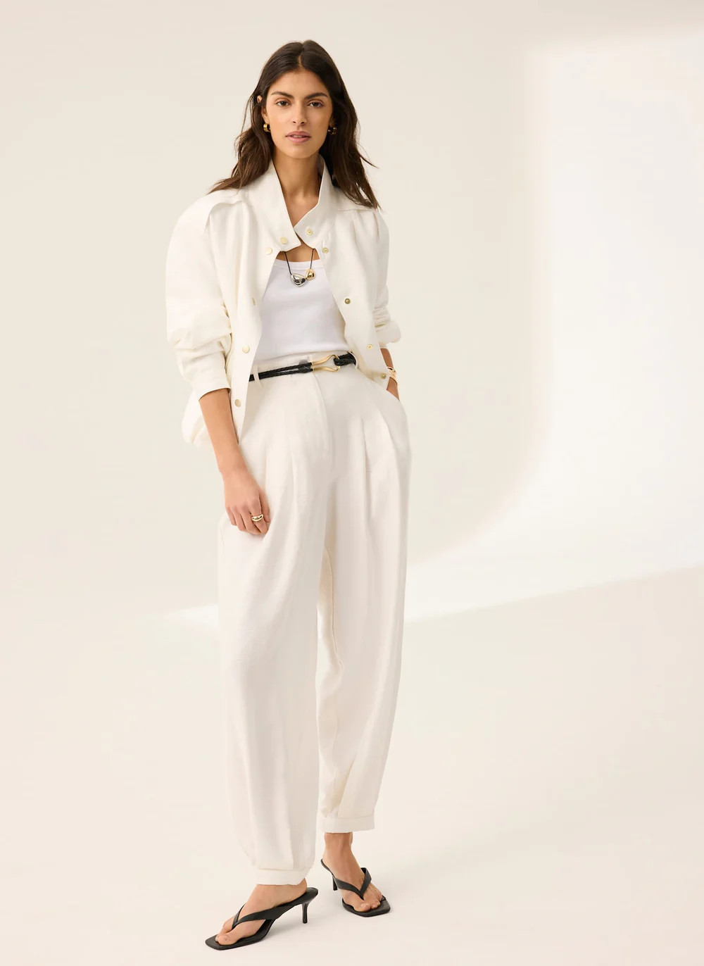 Black Soft Balloon Trousers | Mint Velvet