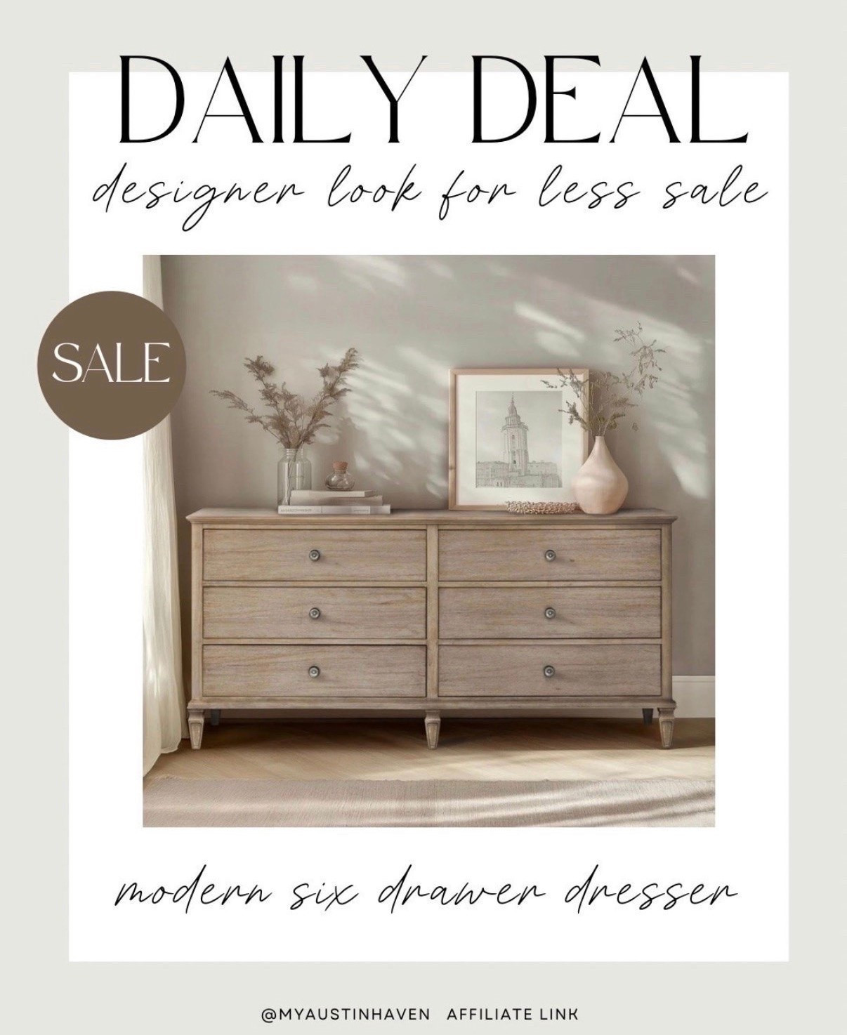 Pottery Barn Look for Less - on this gorgeous 6 drawer warm organic wood dresser 🤌🏼

Daily deal, wayfair sale, home decor sale, furniture sale, wood dresser, designer look for less, wayfair find, found it on wayfair, pottery barn inspired, modern organic home

#LTKHome #LTKSaleAlert