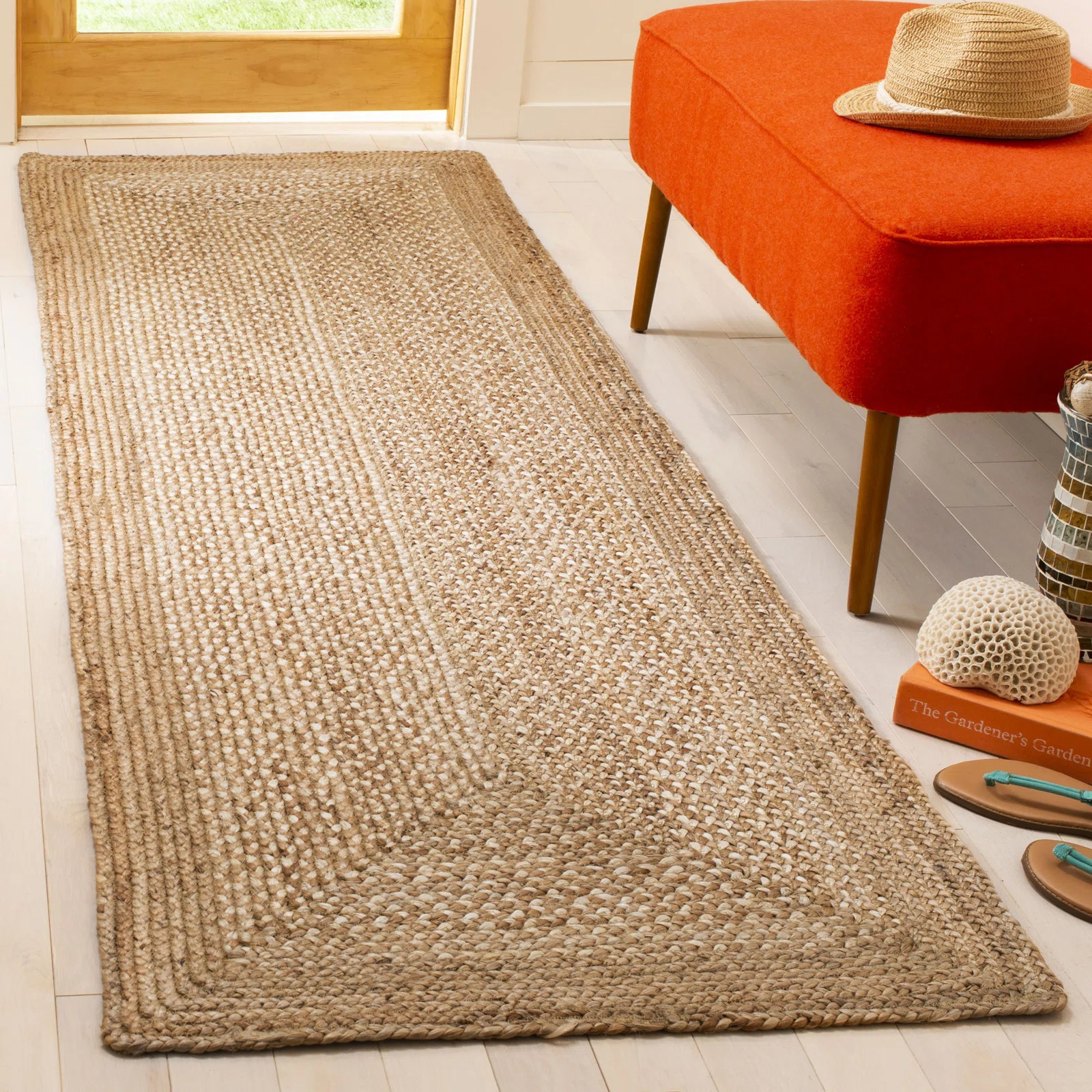 Rosecliff Heights Marie Natural Fiber Hand Woven Jute And Cotton With Latex Solid Color Rug & Rev... | Wayfair North America