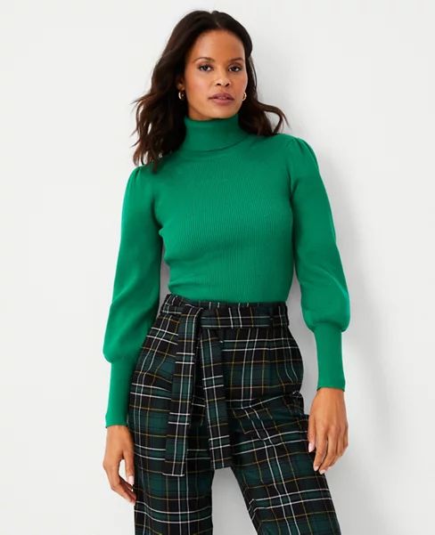 Turtleneck Balloon Sleeve Sweater | Ann Taylor (US)