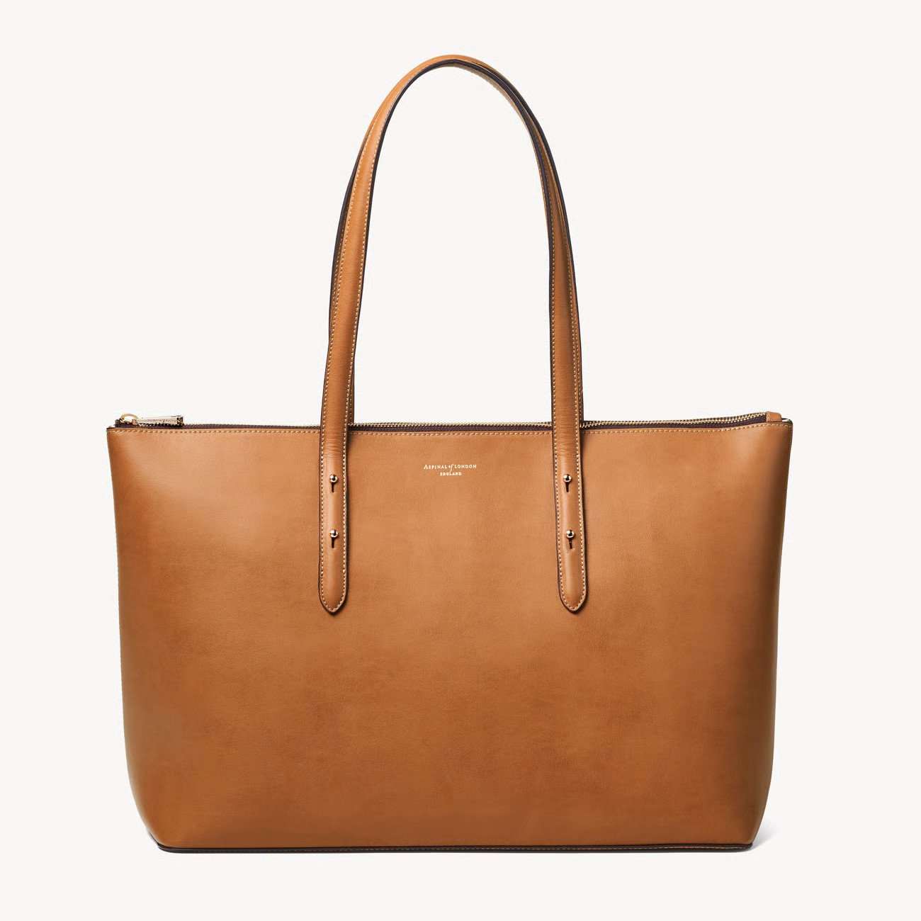 Regent Zipped Leather Tote Bag

        
            
            Smooth Tan | Aspinal of London