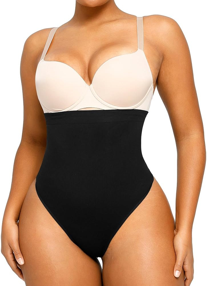 SHAPELLX Shapewear Tummy Control Seamless High Waisted Body Shaper Waist Slimming Thong Underwear... | Amazon (US)