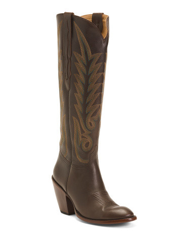 Made In Mexico Leather Jasmine Heeled Western Boots | TJ Maxx