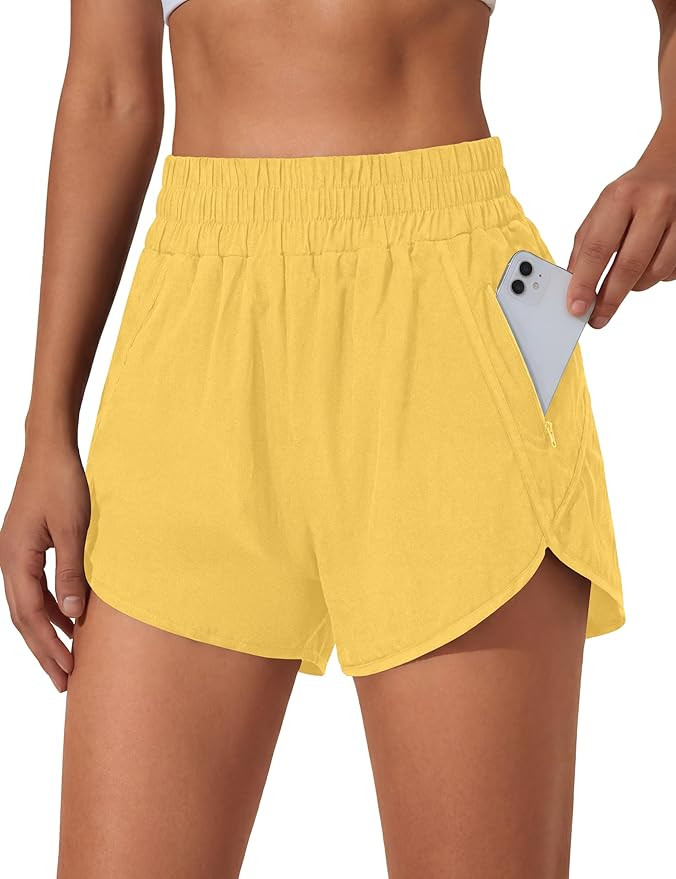 BMJL Women's Running Shorts Elastic High Waisted with Pockets, 2.5" Sporty Workout Quick Dry Athl... | Amazon (US)