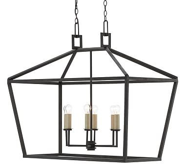 Tampa Iron Rectangular Lantern Pendant | Pottery Barn (US)