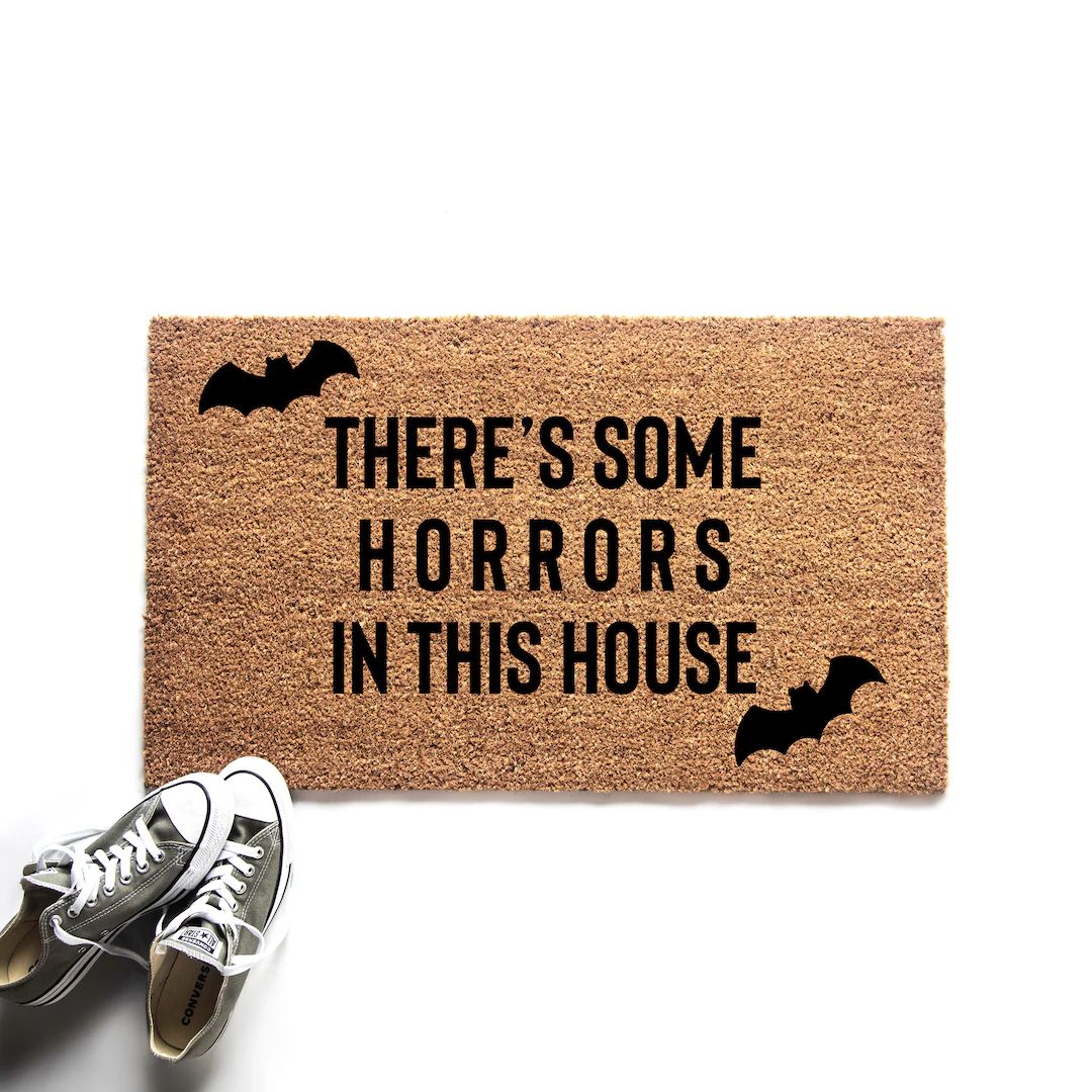 Funny Halloween WAP Doormat, Horrors in This House Welcome Mat, Halloween Decor, Spooky Bats Door... | Etsy (US)