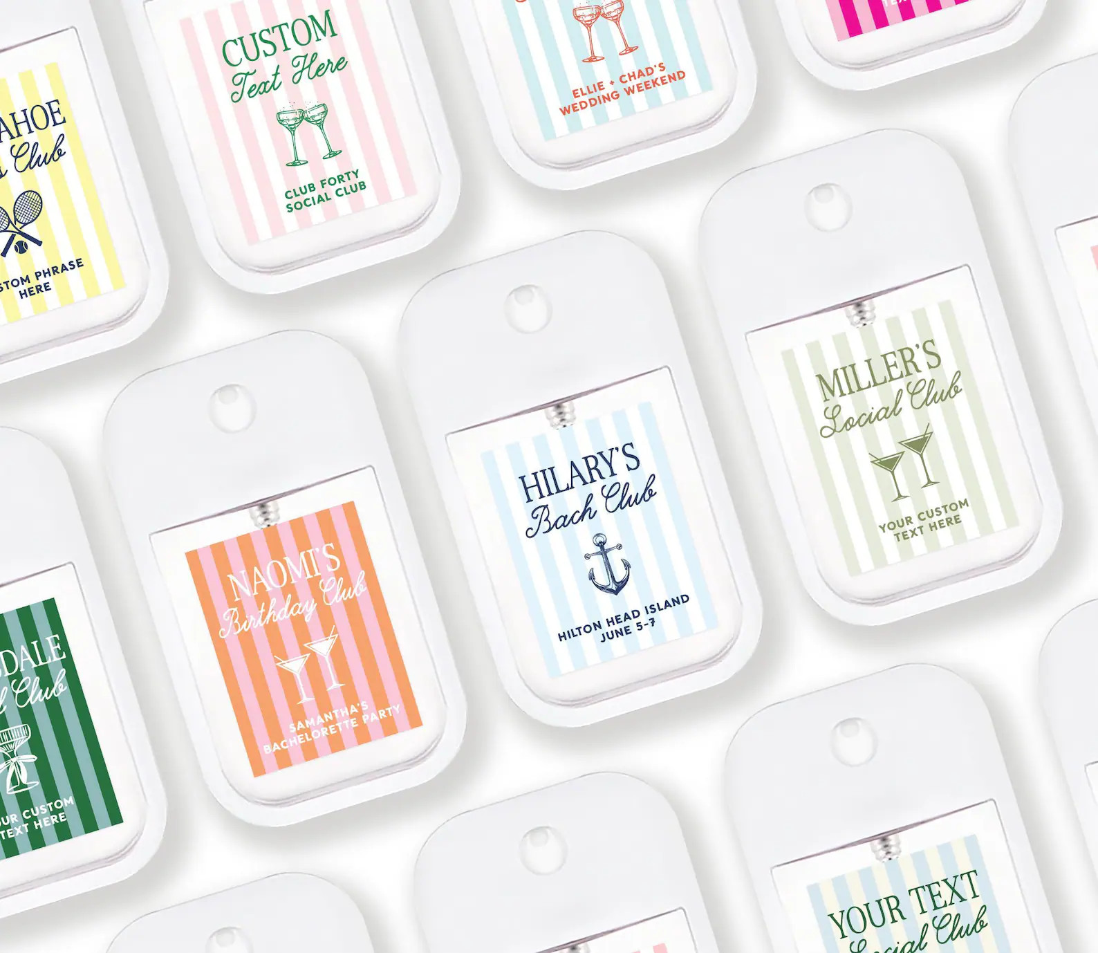 Social Club Party - Birthday Bachelorette Hand Sanitizer - Fully Customizable Labels - Girls Week... | Etsy (Global)