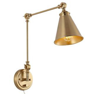 Vintage Adjustable Swing Arm Wall Lamp Foldable Gold Wall Light | The Home Depot