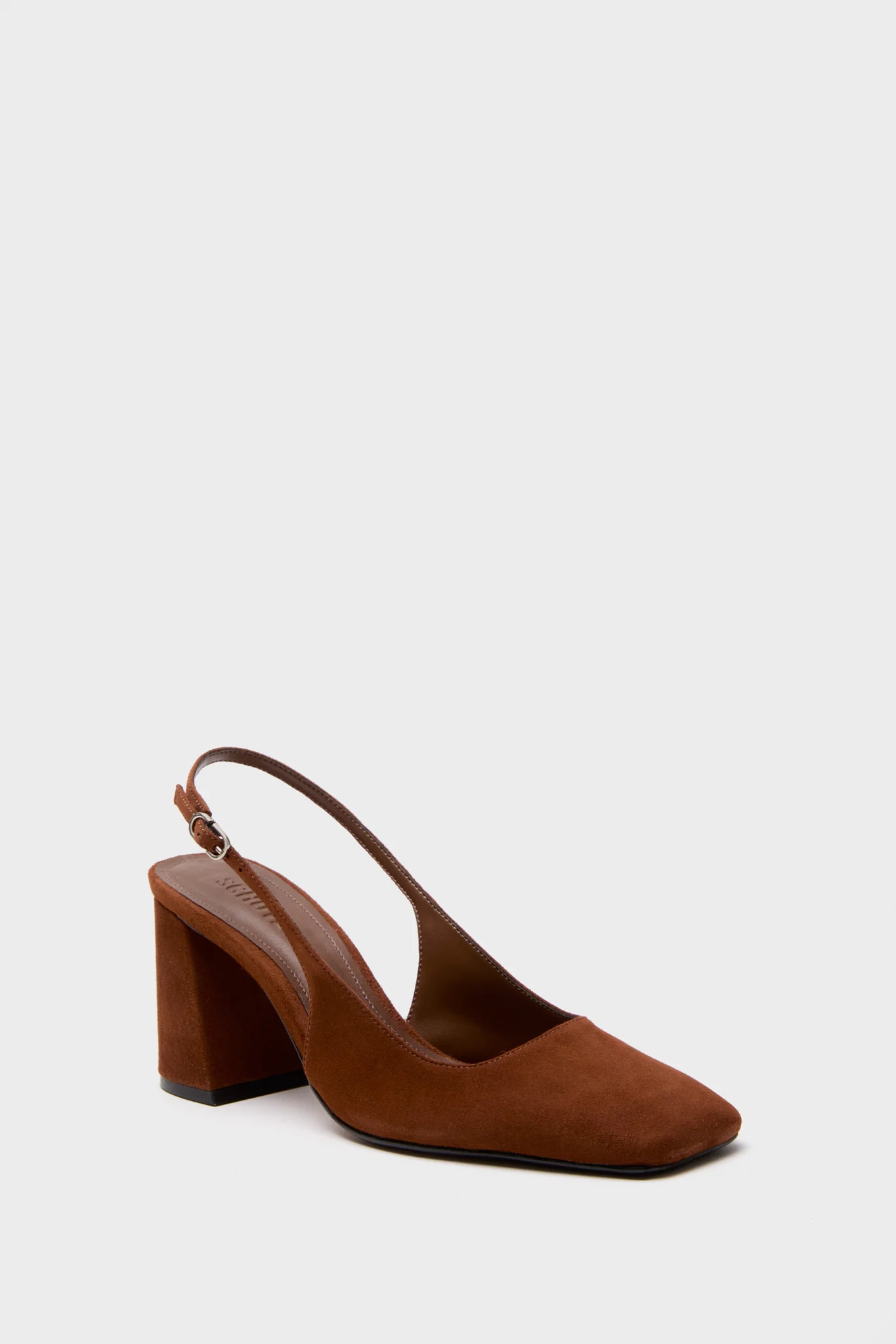 Pecan Brown Leia Block Sling Back Heels | Tuckernuck (US)