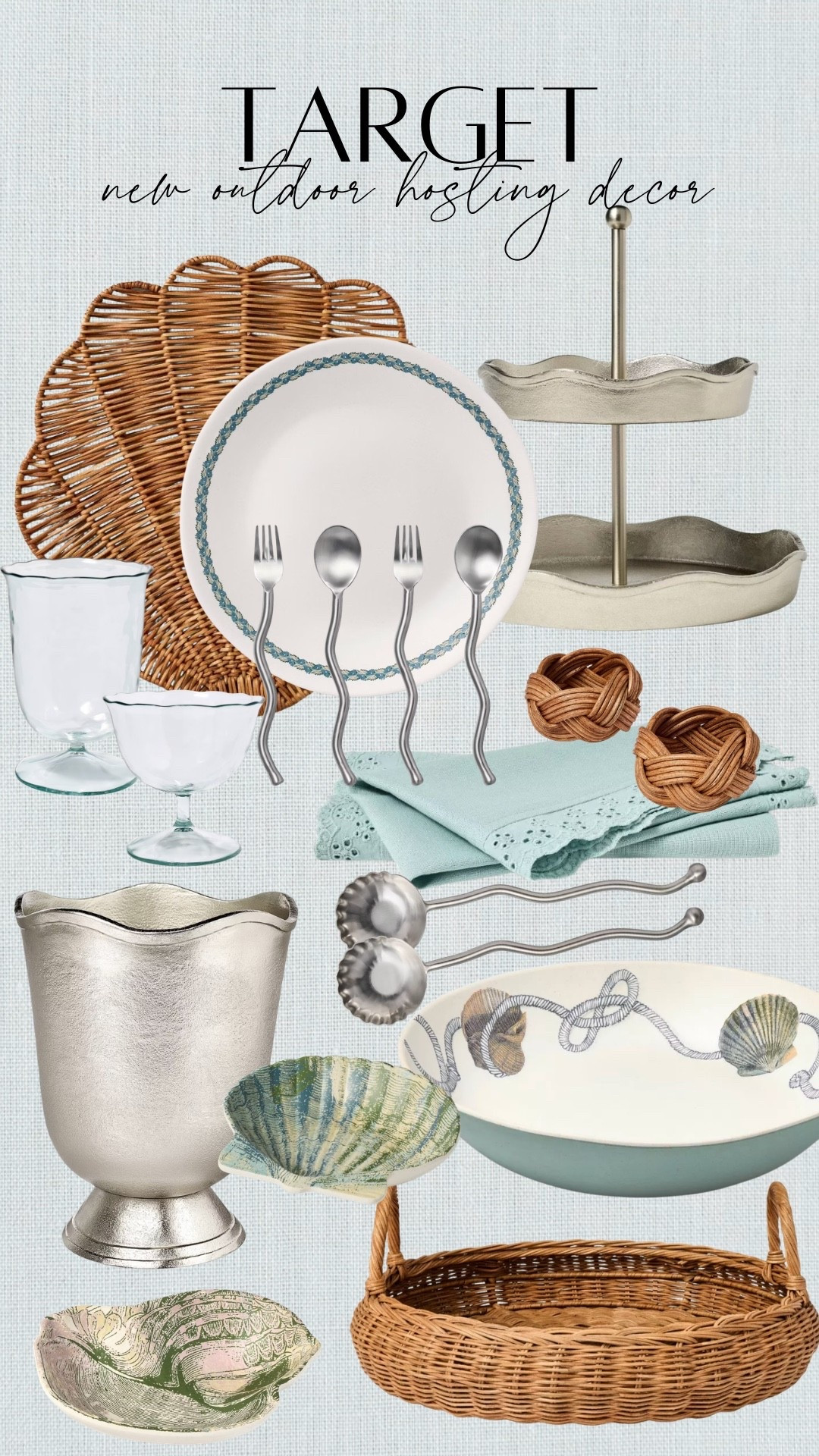 NEW @Target outdoor hosting essentials! The coastal themed plates and serving bowls are SO CUTEE #Target #TargetPartner

#LTKHome #LTKSeasonal