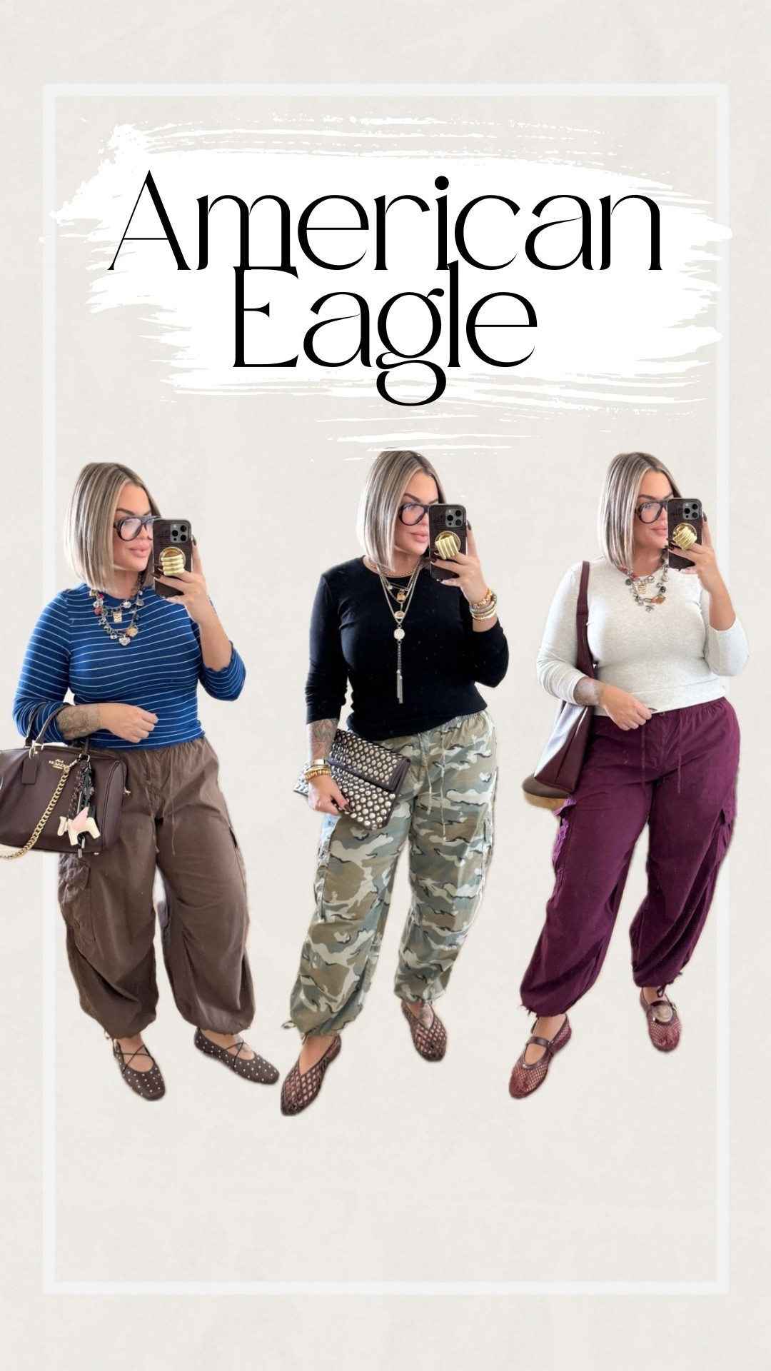 @americaneagle Finds that I know you will love ! I got these pants over the summer and I loved them so much I have bought them in multiple colors now. They are so comfy and oversized. I'm wearing them in a size L. Top L ( pants are all the same link ) 

Jeans sizes 
Parachute style size L 
Cargo SIZE UP ! I’m doing 14L these ones are not for my tall girls. 

Use code AEFALL30 to save $$$


#aepartner #americaneagle
#aejeans