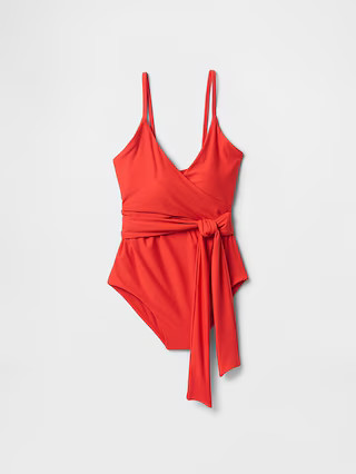 Tie-Knot Cutout Wrap One-Piece Swimsuit | Gap (US)