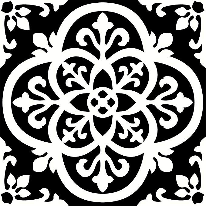 FloorPops FP2475 Gothic Peel & Stick Tiles Floor Decal, Black | Amazon (US)