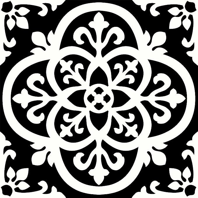 FloorPops FP2475 Gothic Peel & Stick Tiles Floor Decal, Black | Amazon (US)