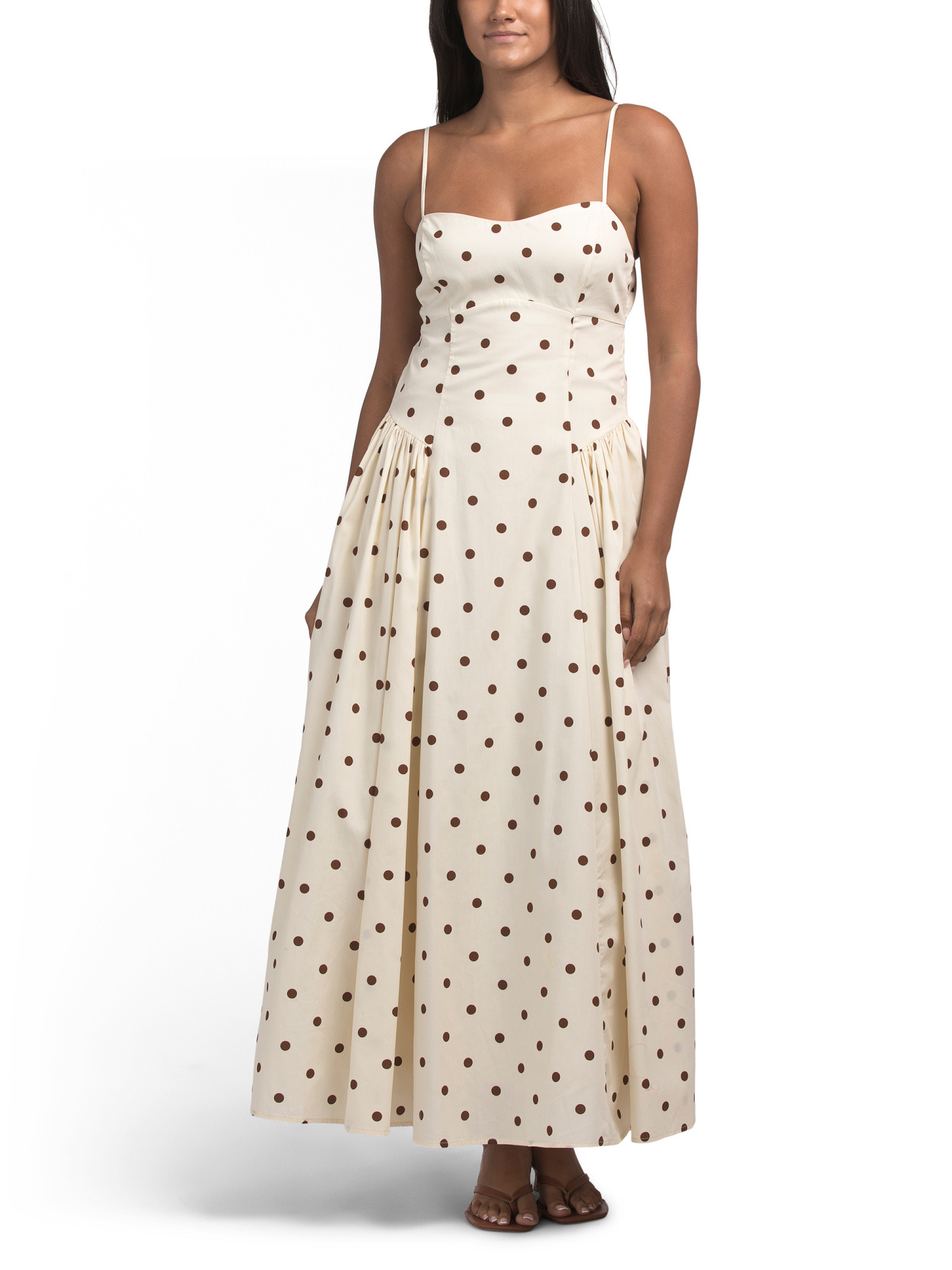 Sweetheart Neckline Polka Dot Maxi Dress | TJ Maxx