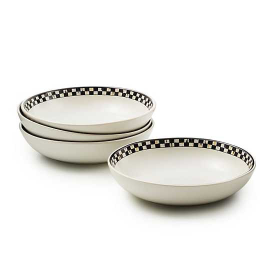 Courtly Check Everyday Pasta Bowls, Set of 4 | MacKenzie-Childs