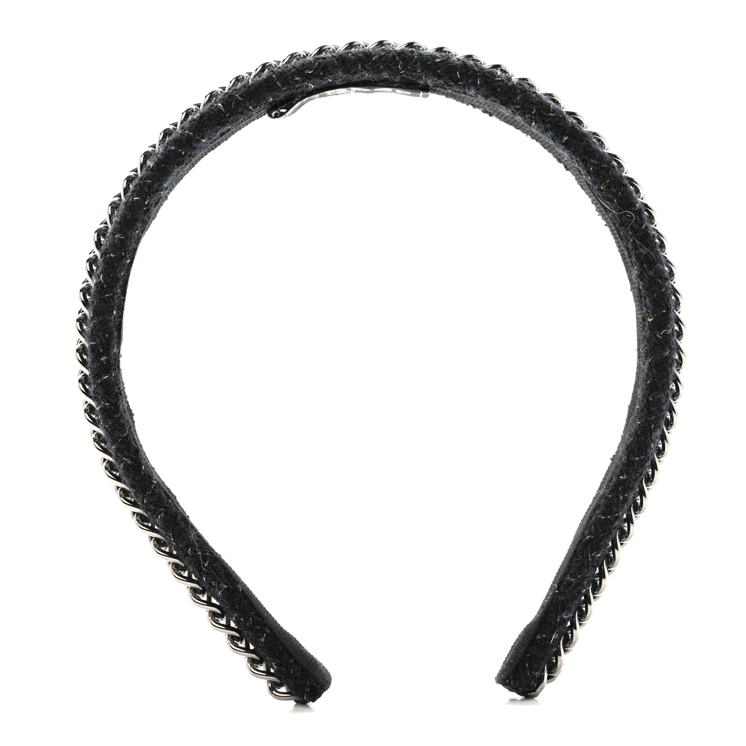 Tweed Chain Headband Black | FASHIONPHILE (US)
