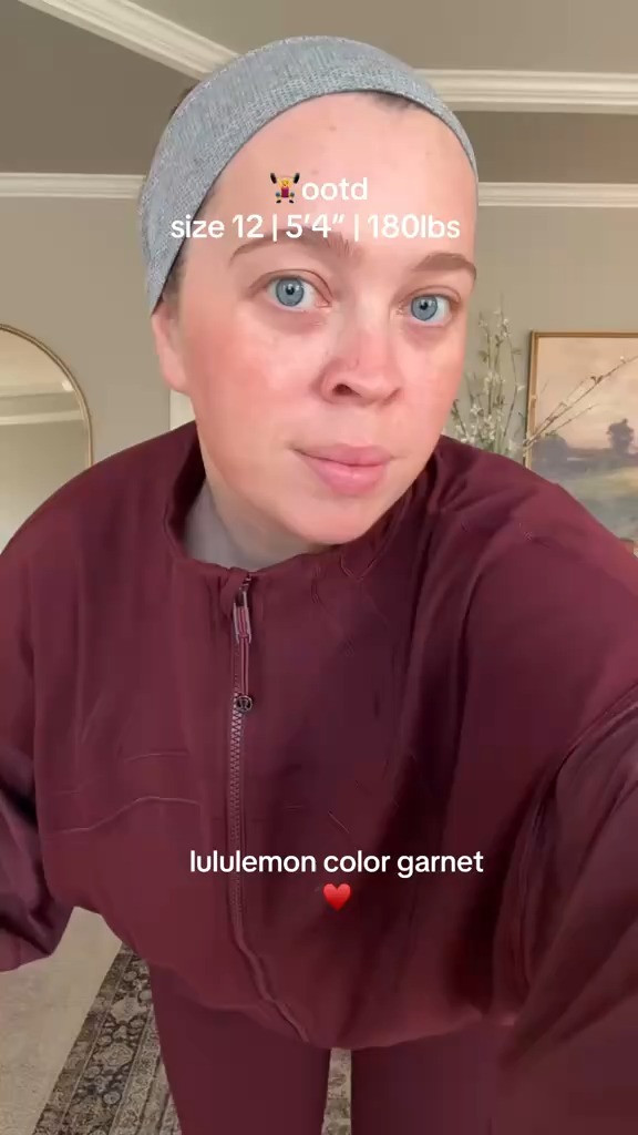 Midsize Lululemon Garnet OOTD ❤️ Wearing a size Large/12. I linked a similar pair of garnet Amazon leggings too!!  

 #LTKActive #LTKMidsize #LTKFitness