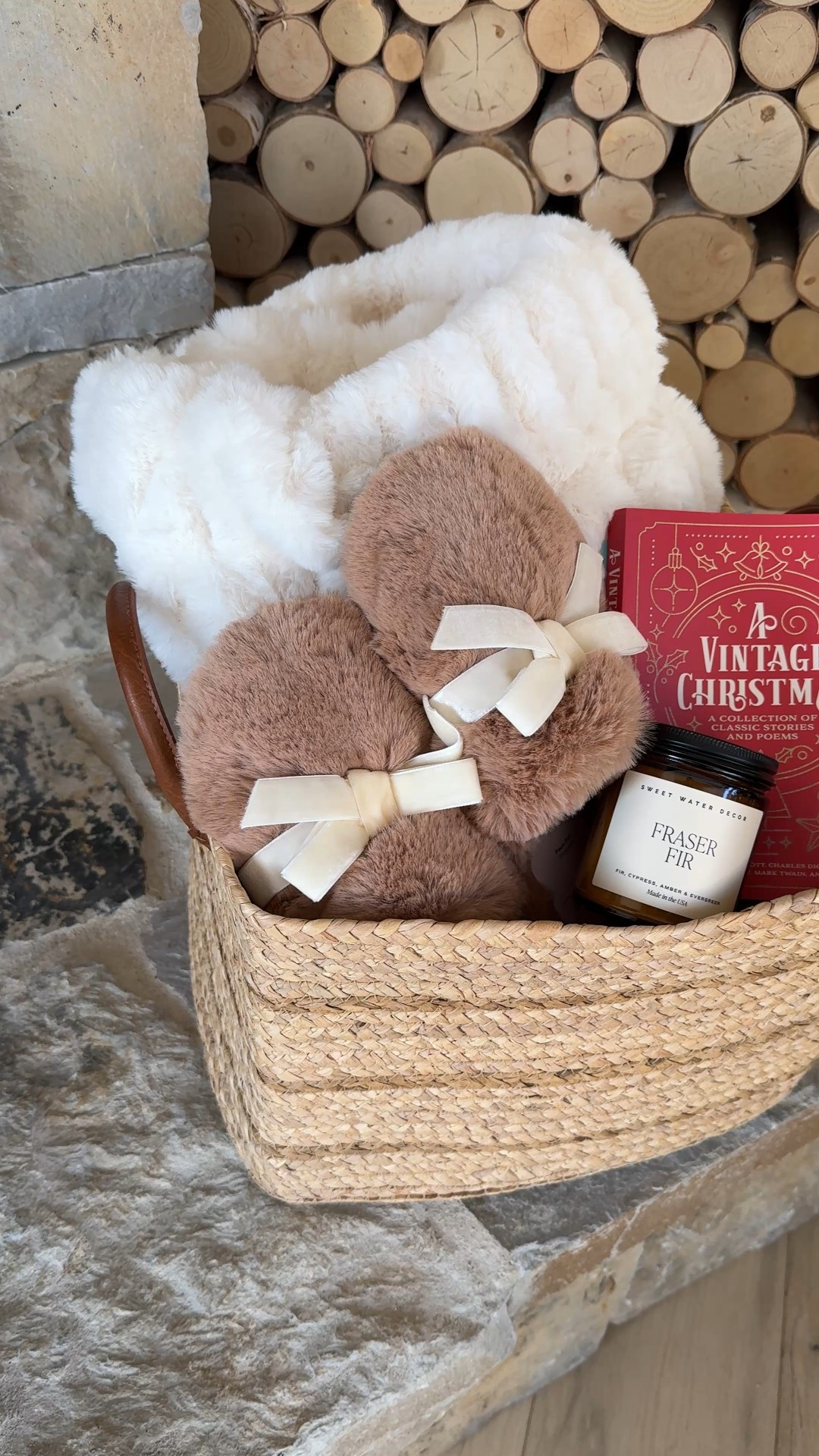GIFT IDEA \ burr basket for a cozy winter season☺️ love this for a holiday teacher gift 🎁
+ basket
+ faux fur blanket
+ bow slippers
+ pj set 
+ vintage Christmas book
+ fir candle
+ non-tox face mask & lip treatment 

Target 
Amazon
Home 

#LTKGiftGuide #LTKHoliday #LTKHome